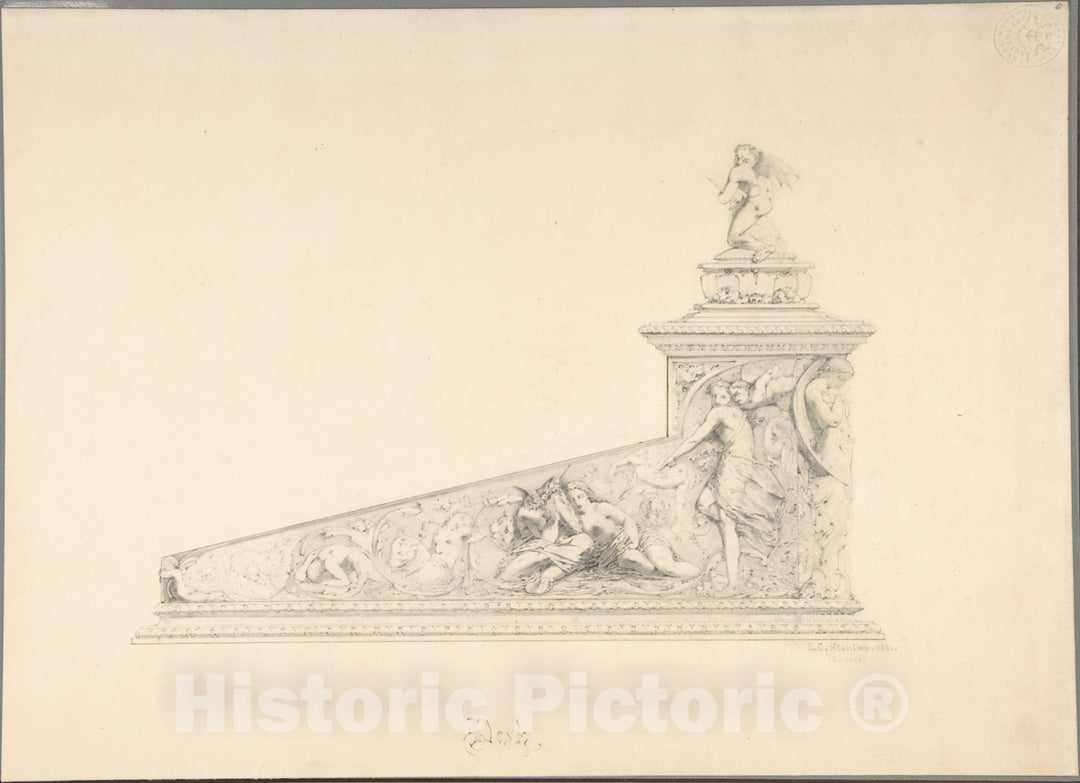 Art Print : G. Clark Stanton - Design for a Desk : Vintage Wall Art