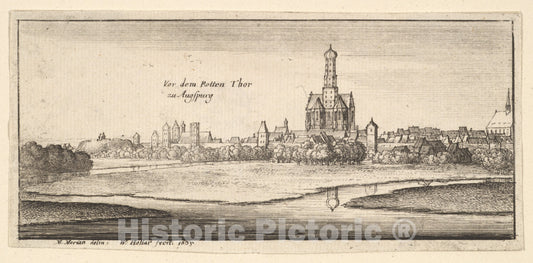 Art Print : Wenceslaus Hollar - Augsburg : Vintage Wall Art