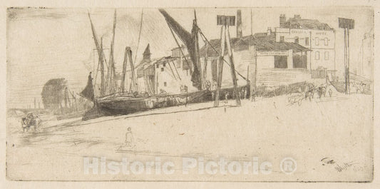 Art Print : James McNeill Whistler - Chelsea Wharf : Vintage Wall Art