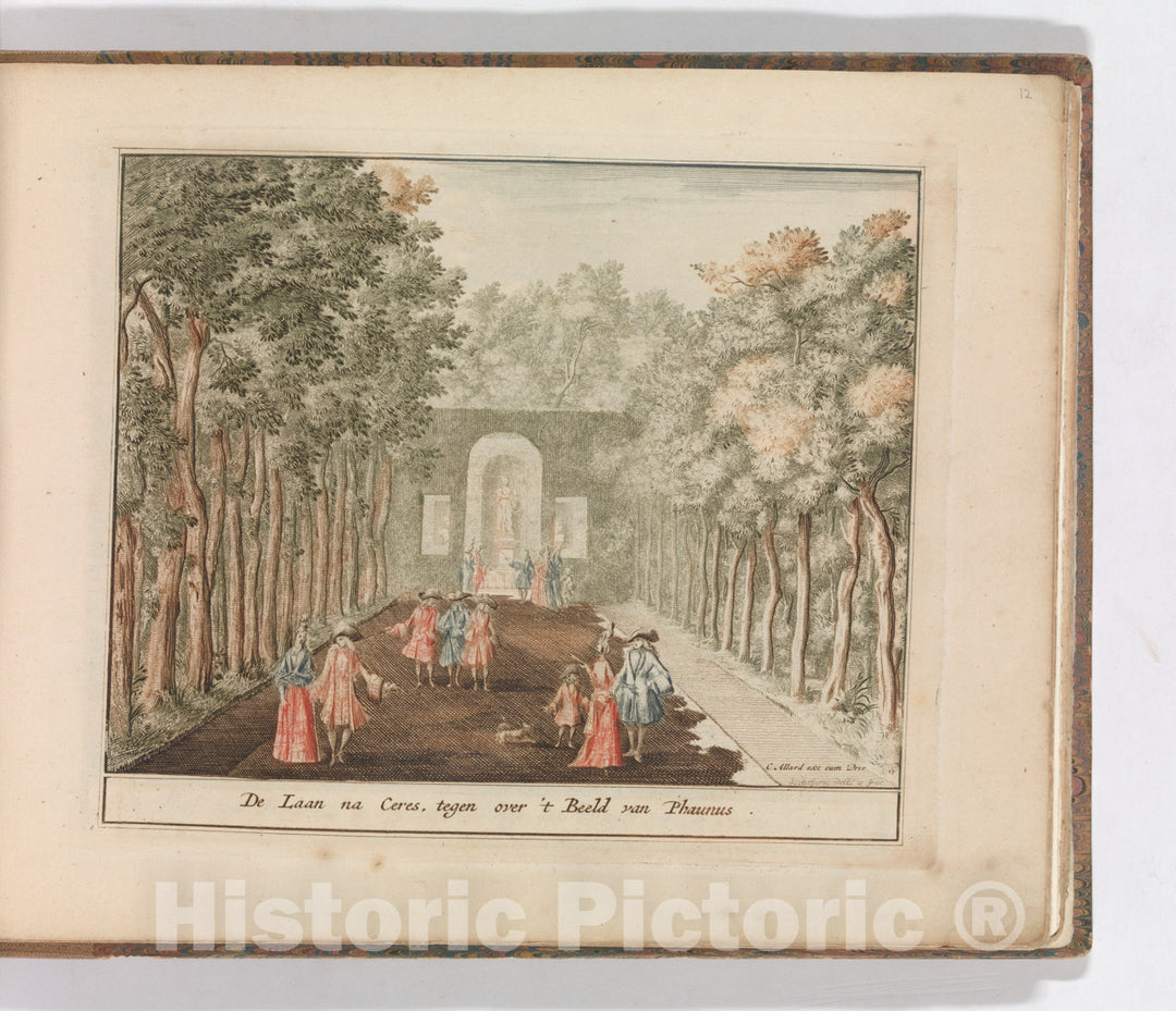 Art Print : Carel Allard - 'De Laan na Ceres, tegen over 't Beeld van Phaunus'',  : Vintage Wall Art