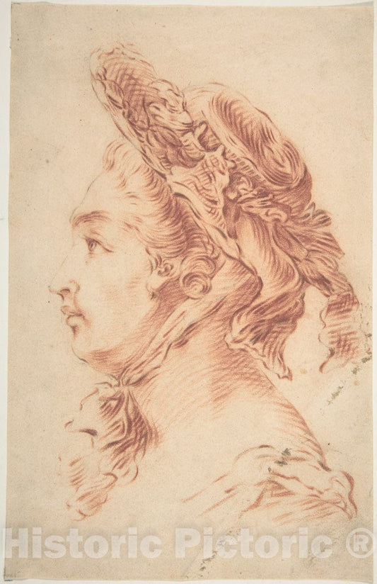 Art Print : Francesco Bartolozzi - Head of a Woman : Vintage Wall Art
