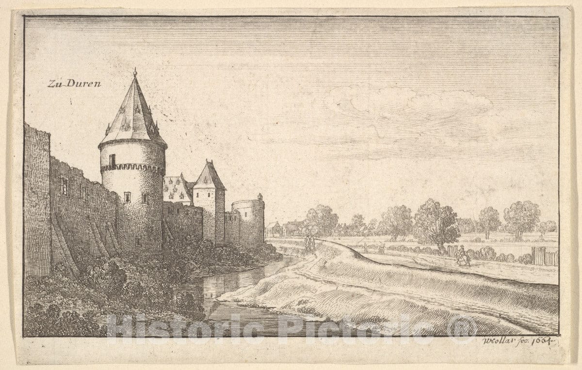 Art Print : Wenceslaus Hollar - Zu Düren : Vintage Wall Art