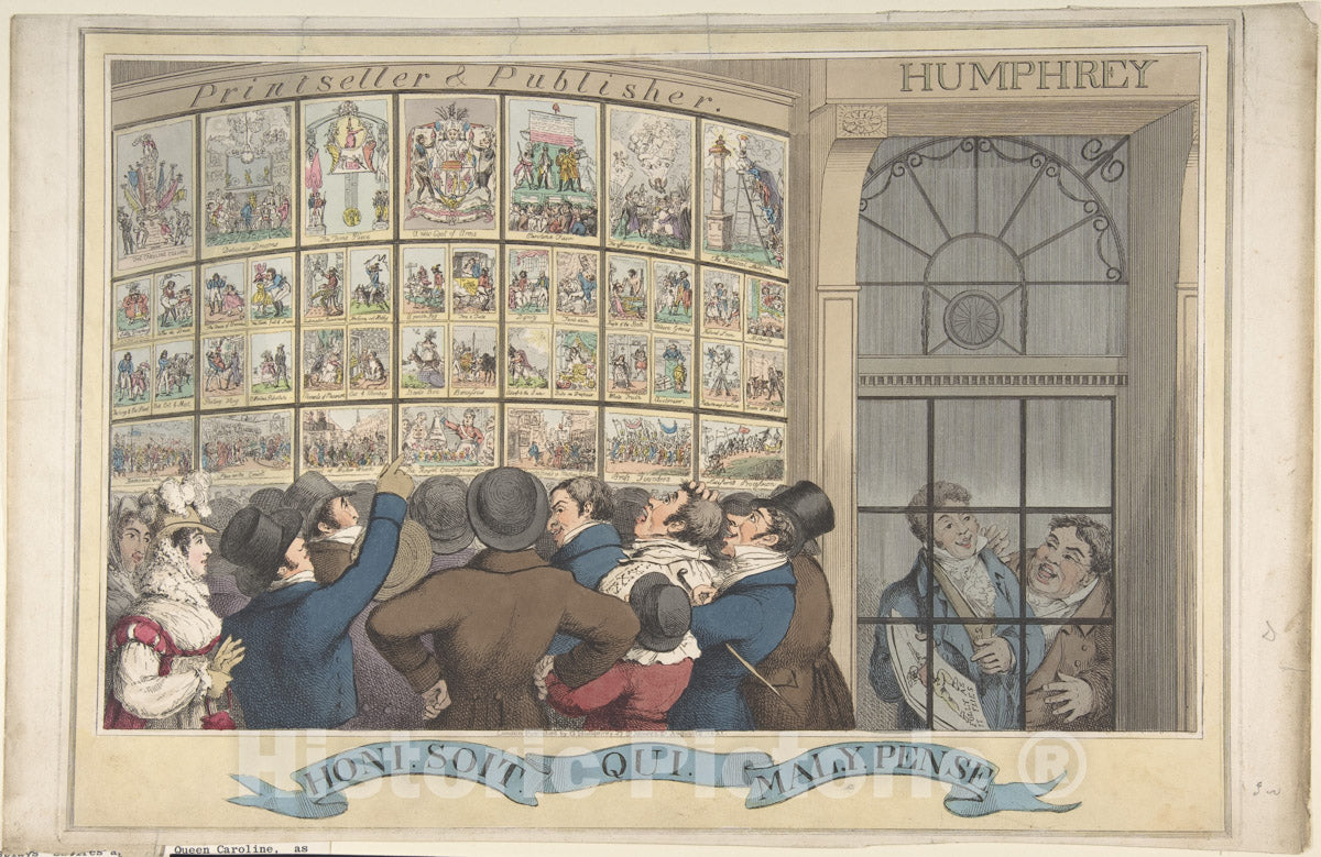 Art Print : Theodore Lane - Honi. SOI. Qui. Mal. Y. Pense: The Caricature Shop of G. Humphrey, 27 St. James's Street, London : Vintage Wall Art
