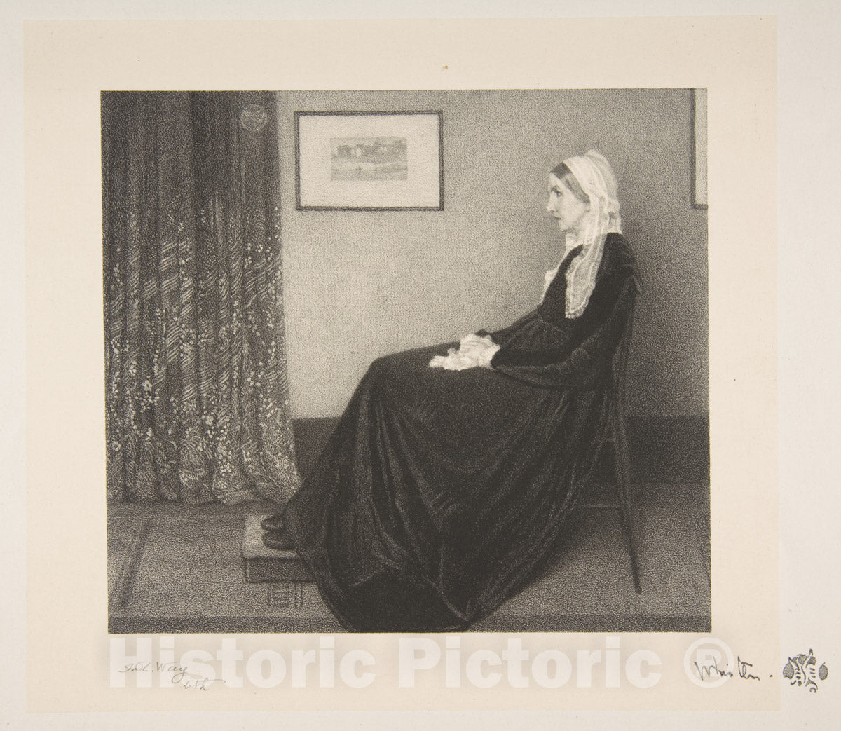 Art Print : Thomas Robert Way - Mother of The Artist : Vintage Wall Art