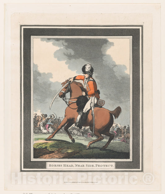 Art Print : Thomas Rowlandson - Horses Head, Near Side, Protect : Vintage Wall Art