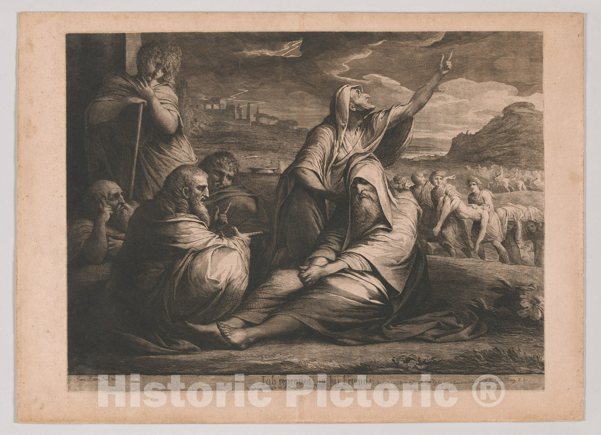 Art Print : James Barry - Job Reproved by His Friends : Vintage Wall Art