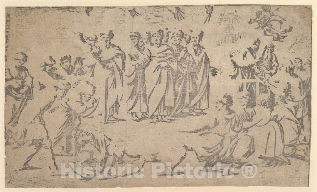 Art Print : Ugo da Carpi - Death of Ananias 3 : Vintage Wall Art