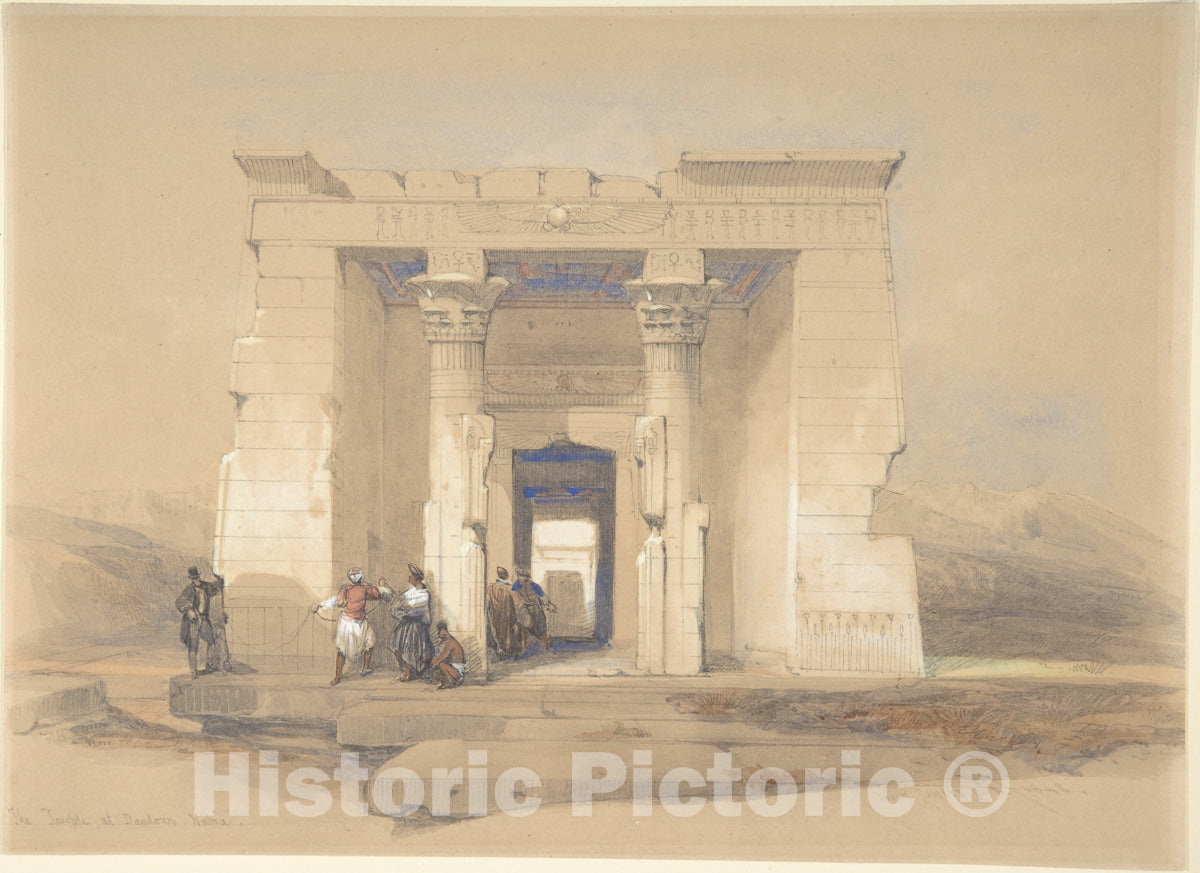 Art Print : David Roberts - The Temple at Dendur, Nubia : Vintage Wall Art