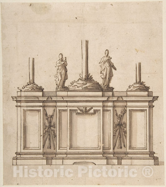 Art Print : Italian, 18th Century - Design for an Altar : Vintage Wall Art