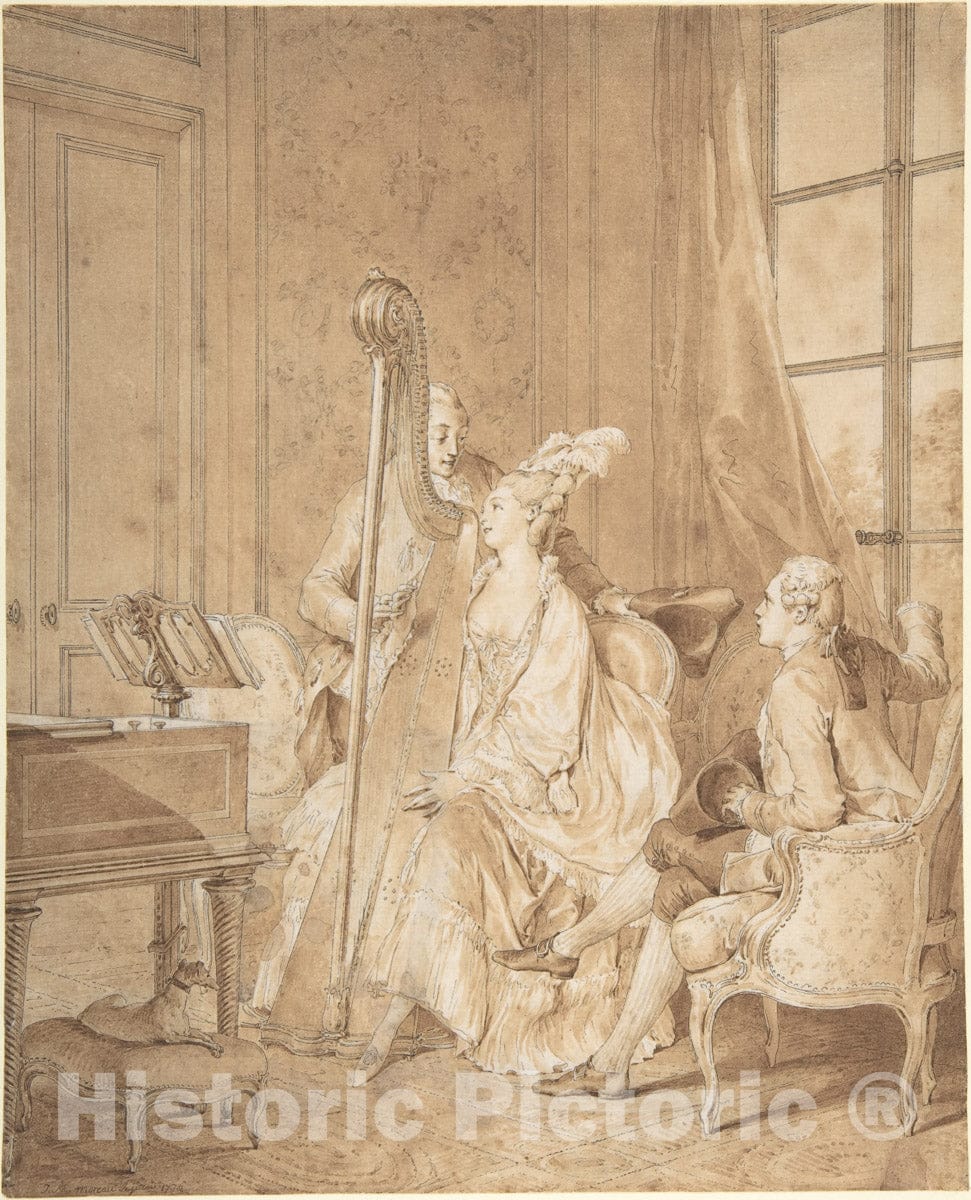 Art Print : Jean Michel Moreau The Younger - Perfect Harmony : Vintage Wall Art