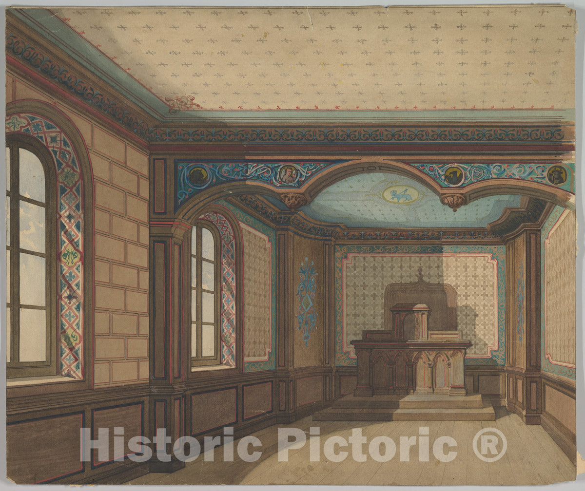 Art Print : Eugène Cicéri - Design for a Stage Set - 437149 : Vintage Wall Art