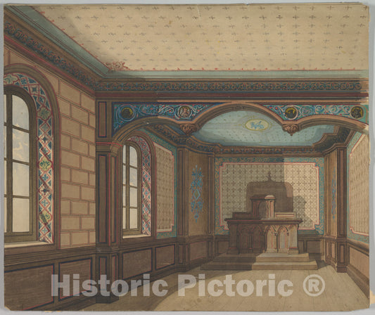 Art Print : Eugène Cicéri - Design for a Stage Set - 437149 : Vintage Wall Art