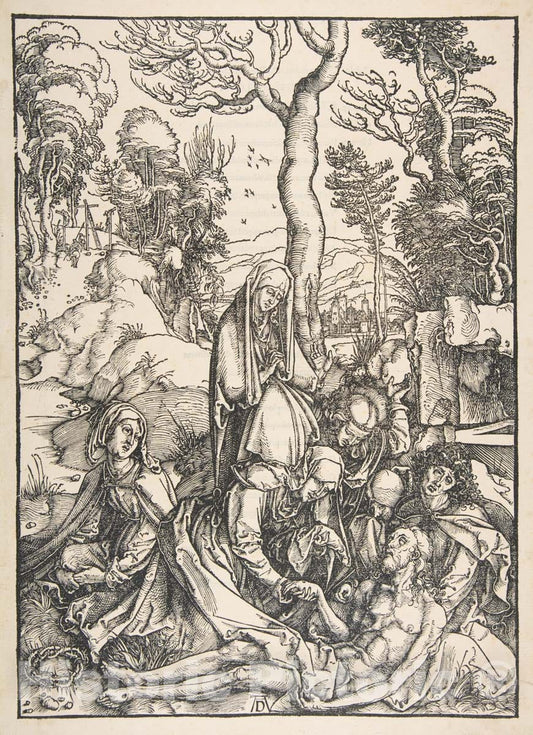 Art Print : Albrecht Dürer - The Lamentation, from The Large Passion : Vintage Wall Art