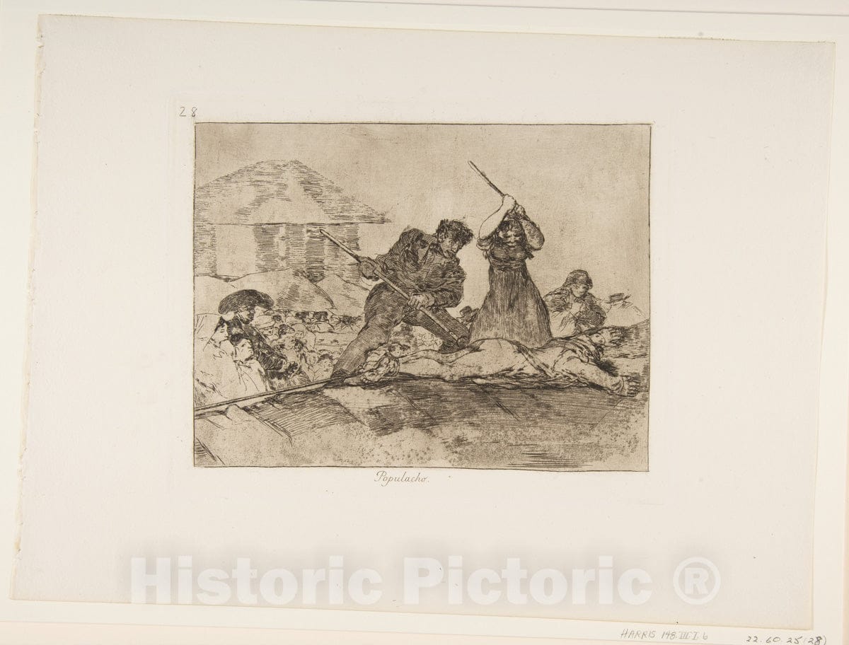 Art Print : Goya - Plate 28 from 'The Disasters of War' (Los Desastres de la Guerra): 'Rabble' (Populacho) : Vintage Wall Art