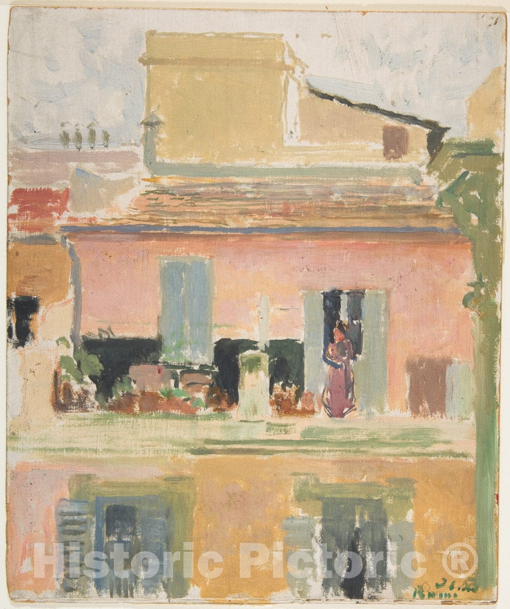 Art Print : Jacques-Émile Blanche - Terrace of a Building in Rome : Vintage Wall Art