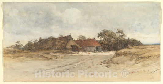 Art Print : Johannes Bosboom - Farmhouses : Vintage Wall Art
