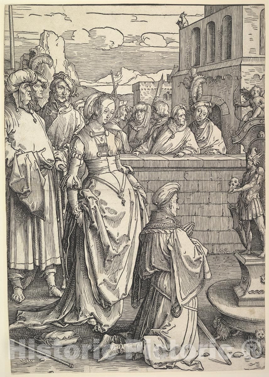 Art Print : Lucas Van Leyden - Solomon Worshiping an Idol : Vintage Wall Art