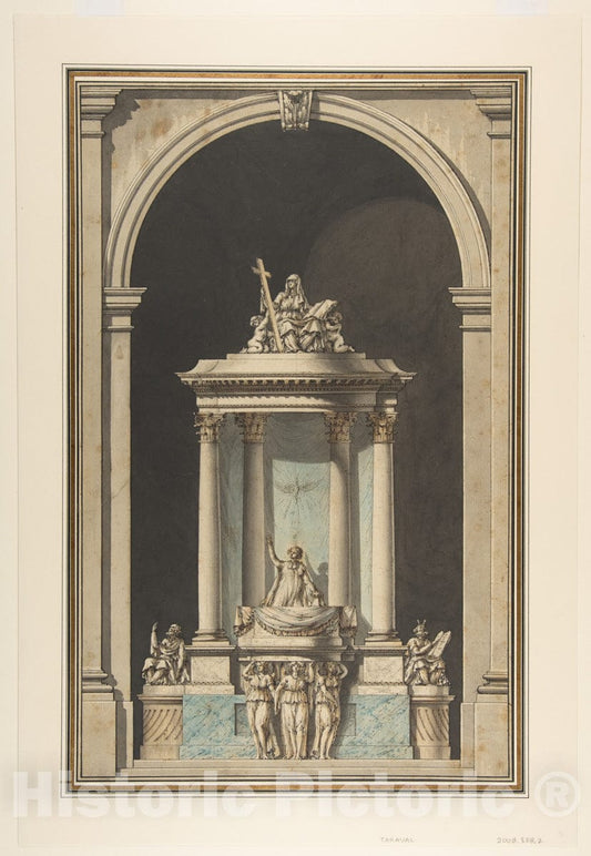 Art Print : Louis Gustave Taraval - Design for a Pulpit 1 : Vintage Wall Art