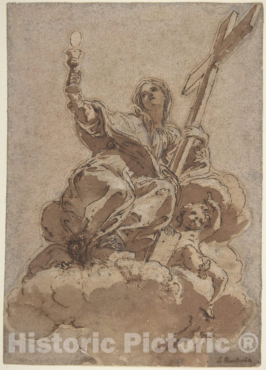 Art Print : Giovanni Battista Gaulli (Il Baciccio) - Allegorical Figure of Faith : Vintage Wall Art