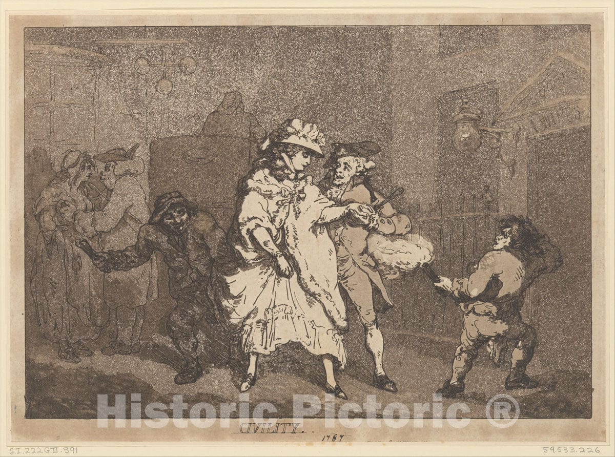 Art Print : Thomas Rowlandson - Civility : Vintage Wall Art