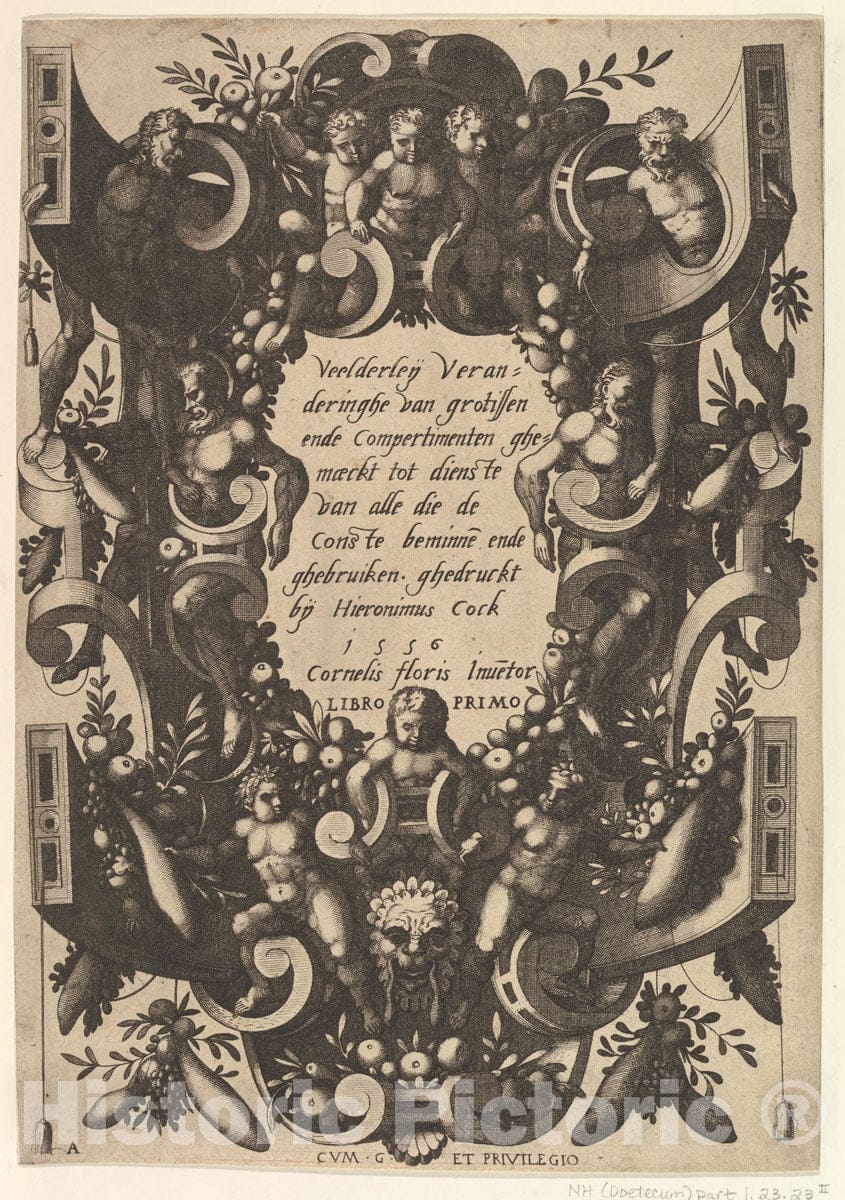 Art Print : Cornelis Floris II - Four Plates of Ornamental Panels : Vintage Wall Art
