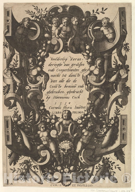 Art Print : Cornelis Floris II - Four Plates of Ornamental Panels : Vintage Wall Art