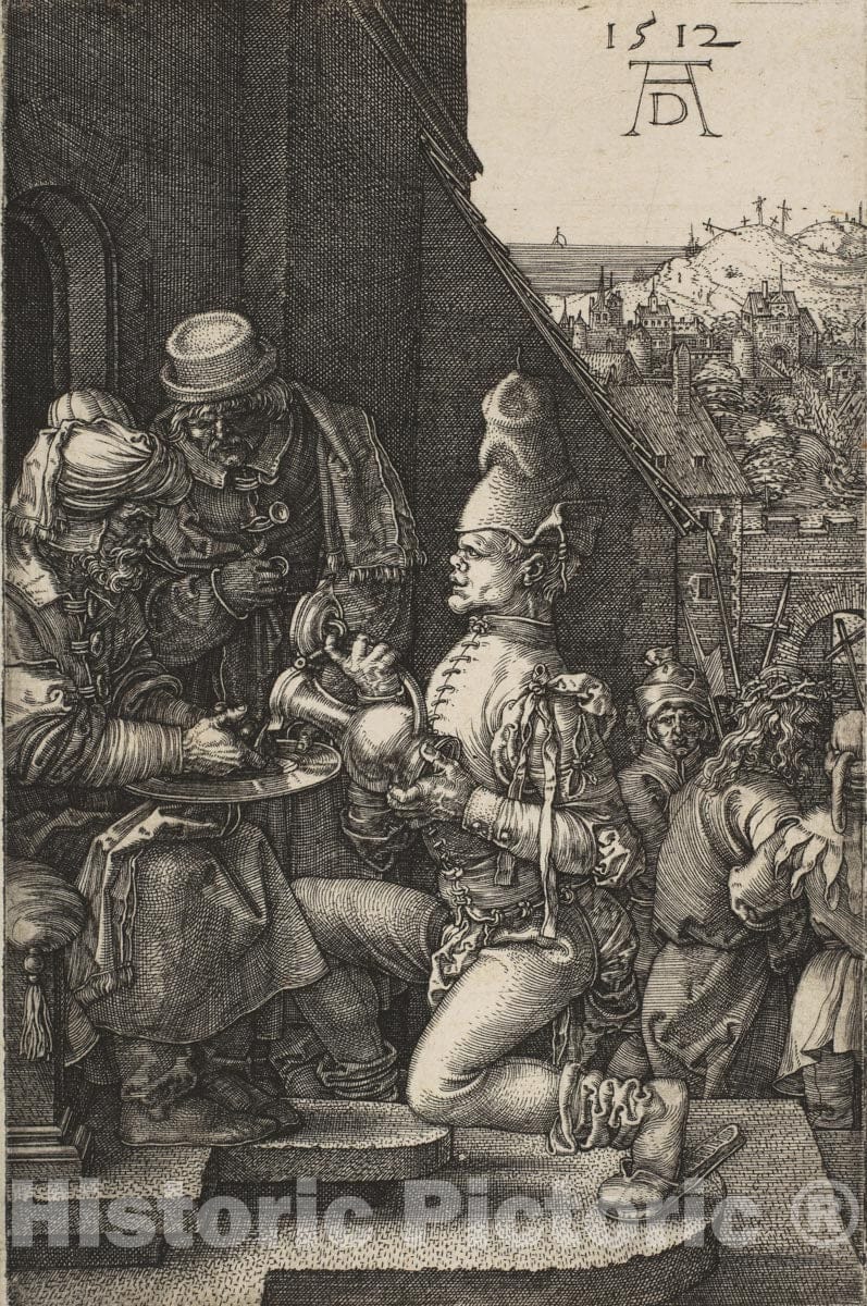 Art Print : Albrecht Dürer - Pilate Washing His Hands, from The Passion - 437228 : Vintage Wall Art