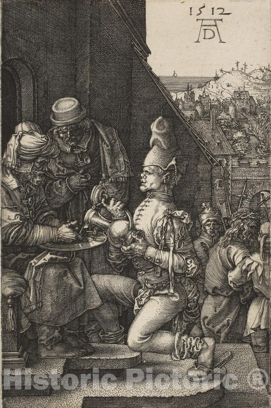 Art Print : Albrecht Dürer - Pilate Washing His Hands, from The Passion - 437228 : Vintage Wall Art