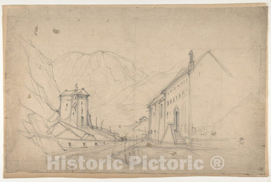 Art Print : Eugène Cicéri - Design for a Stage Set at The Opéra, Paris - 437230 : Vintage Wall Art