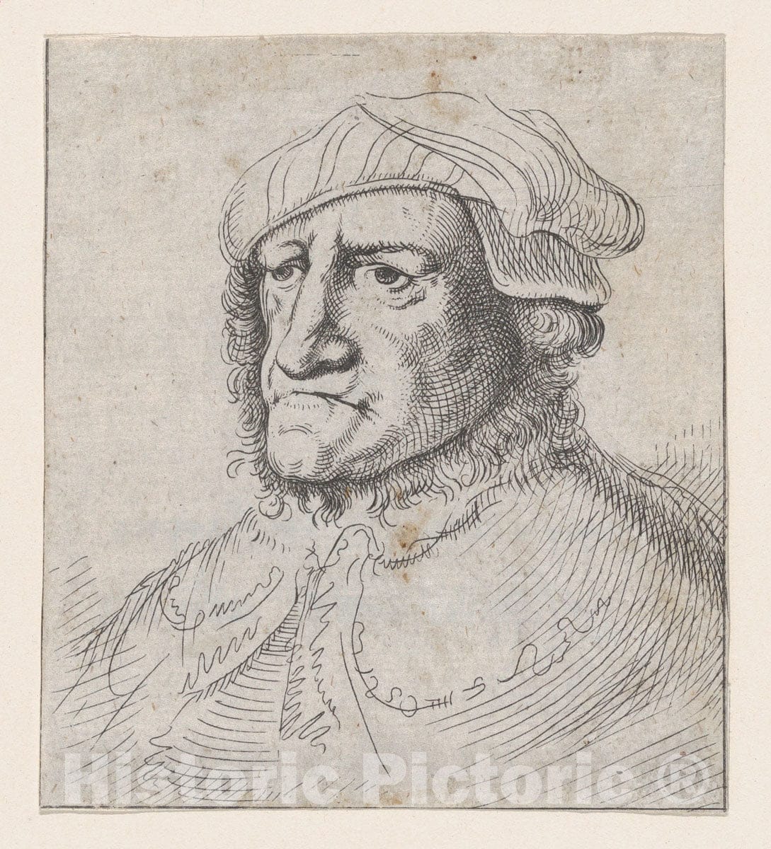 Art Print : Jan Lievens - Bust of a Man (Reverse Copy) : Vintage Wall Art