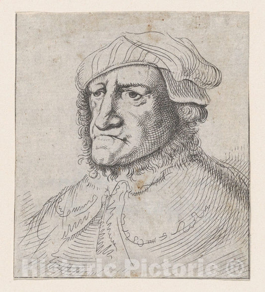 Art Print : Jan Lievens - Bust of a Man (Reverse Copy) : Vintage Wall Art