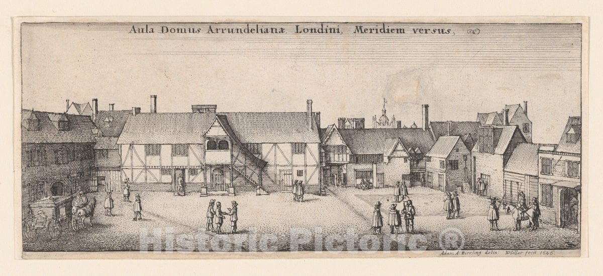 Art Print : Wenceslaus Hollar - Arundel House from The South : Vintage Wall Art