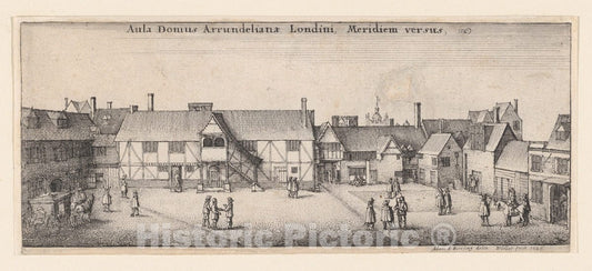 Art Print : Wenceslaus Hollar - Arundel House from The South : Vintage Wall Art