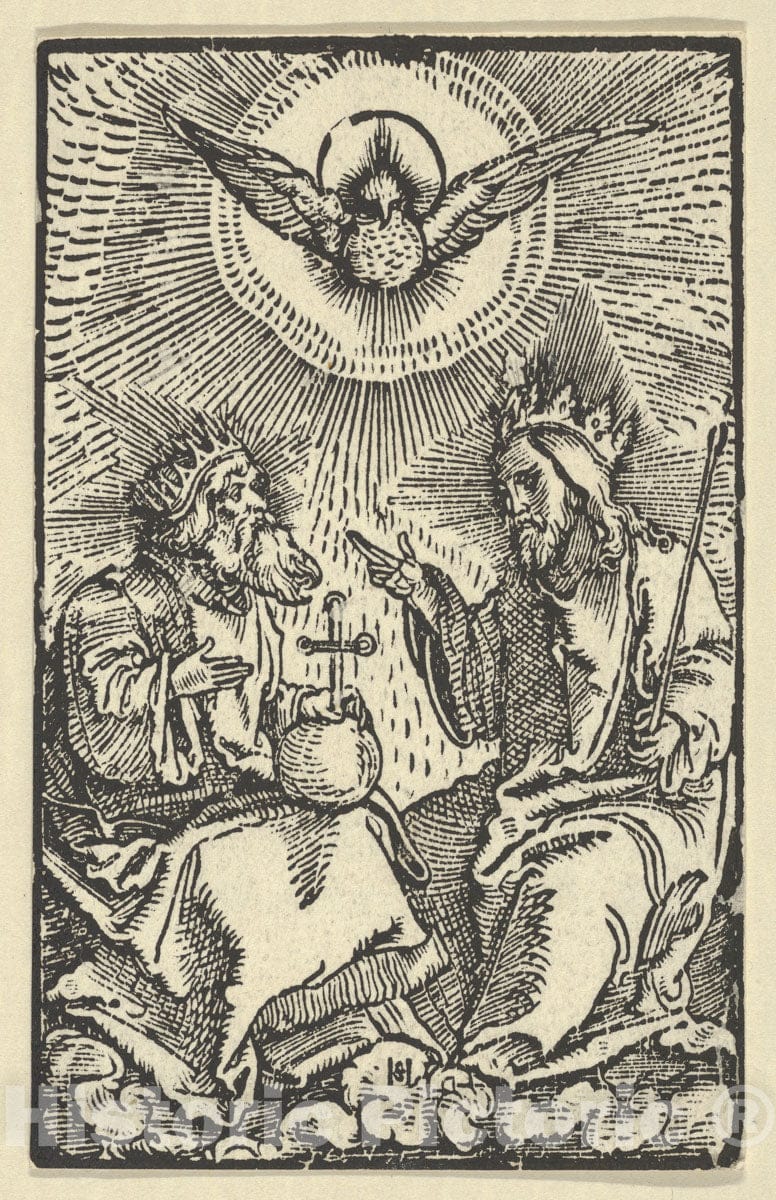 Art Print : Hans Schäufelein - The Holy Trinity, from Via Felicitatis : Vintage Wall Art