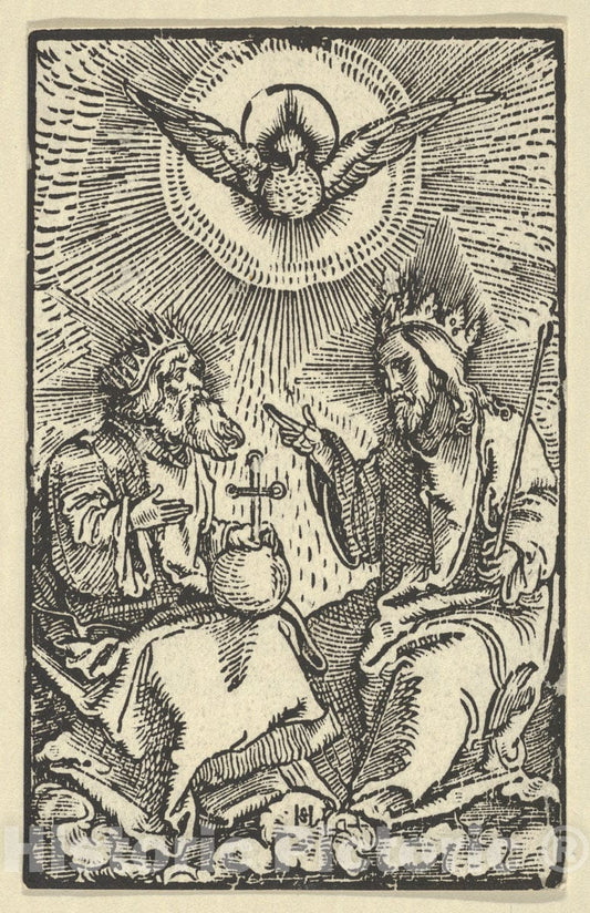 Art Print : Hans Schäufelein - The Holy Trinity, from Via Felicitatis : Vintage Wall Art
