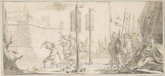 Art Print : Giovanni Battista Tiepolo - Illustration for a Book: Siege of a City : Vintage Wall Art