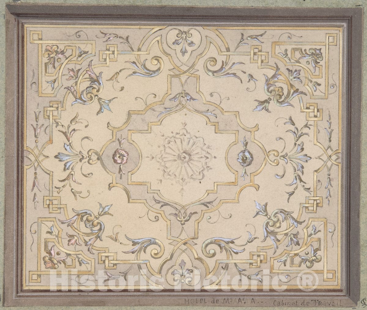 Art Print : Jules-Edmond-Charles Lachaise - Design for a Study Ceiling : Vintage Wall Art