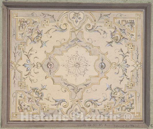 Art Print : Jules-Edmond-Charles Lachaise - Design for a Study Ceiling : Vintage Wall Art