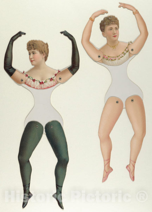 Art Print : Littauer and Boysen - Ballerina and Bloomer Girls (Prima Donna) Paper Dolls : Vintage Wall Art