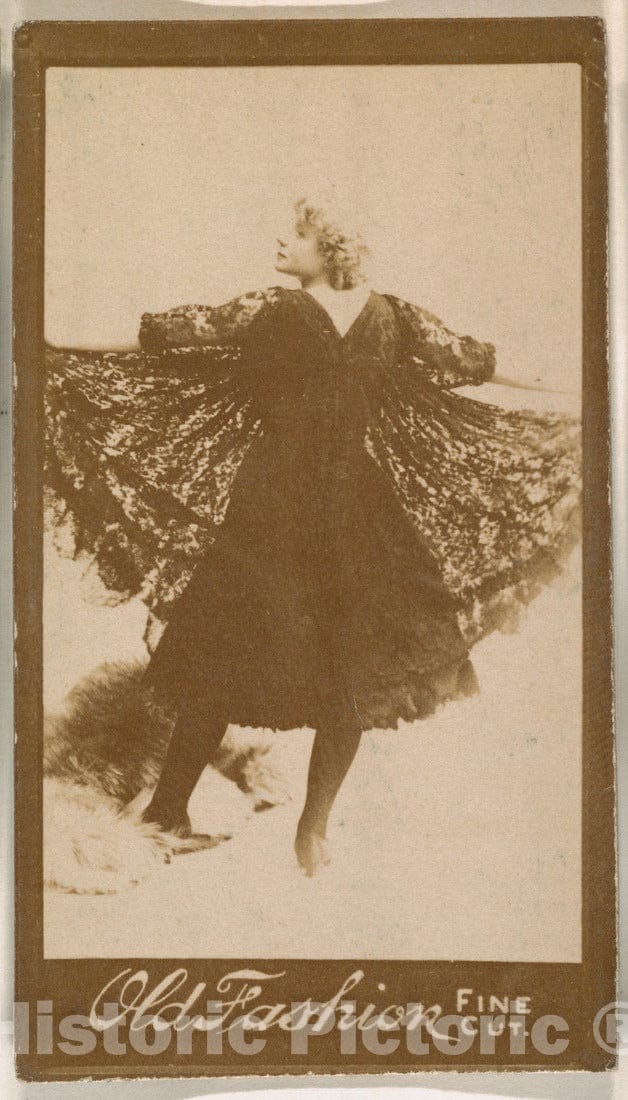 Photo Print : Dancer with lace Skirt, from The Actresses Series (N664) Promoting Old Fashion Fine Cut Tobacco 2 : Vintage Wall Art