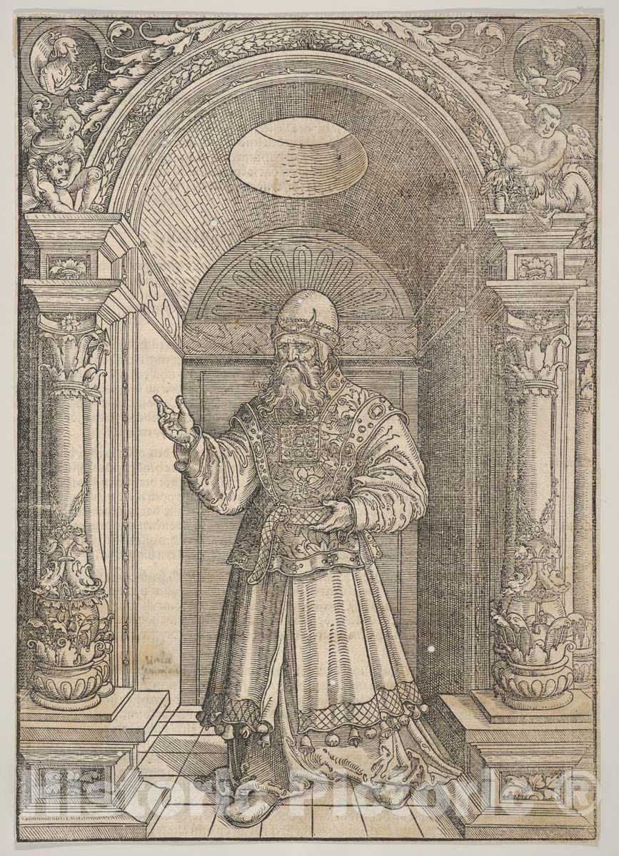 Art Print : Erhard Altdorfer - Aaron, from De Biblie uth der uthlegginge Doctoris Martini Luthers : Vintage Wall Art