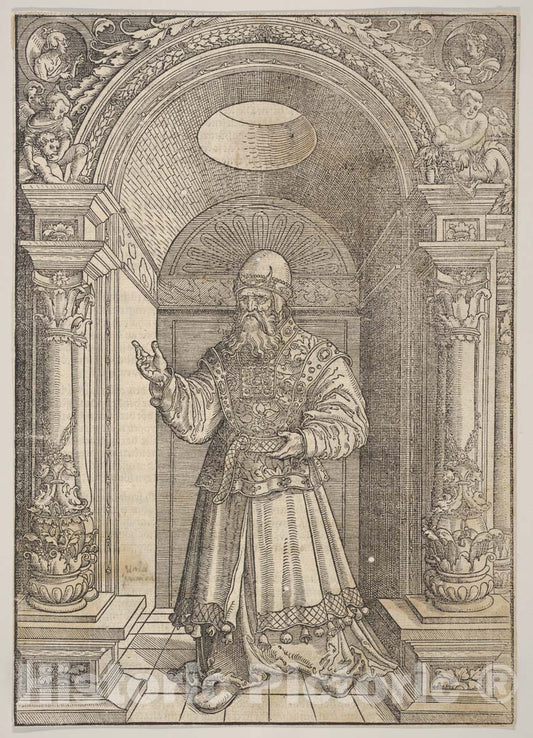 Art Print : Erhard Altdorfer - Aaron, from De Biblie uth der uthlegginge Doctoris Martini Luthers : Vintage Wall Art