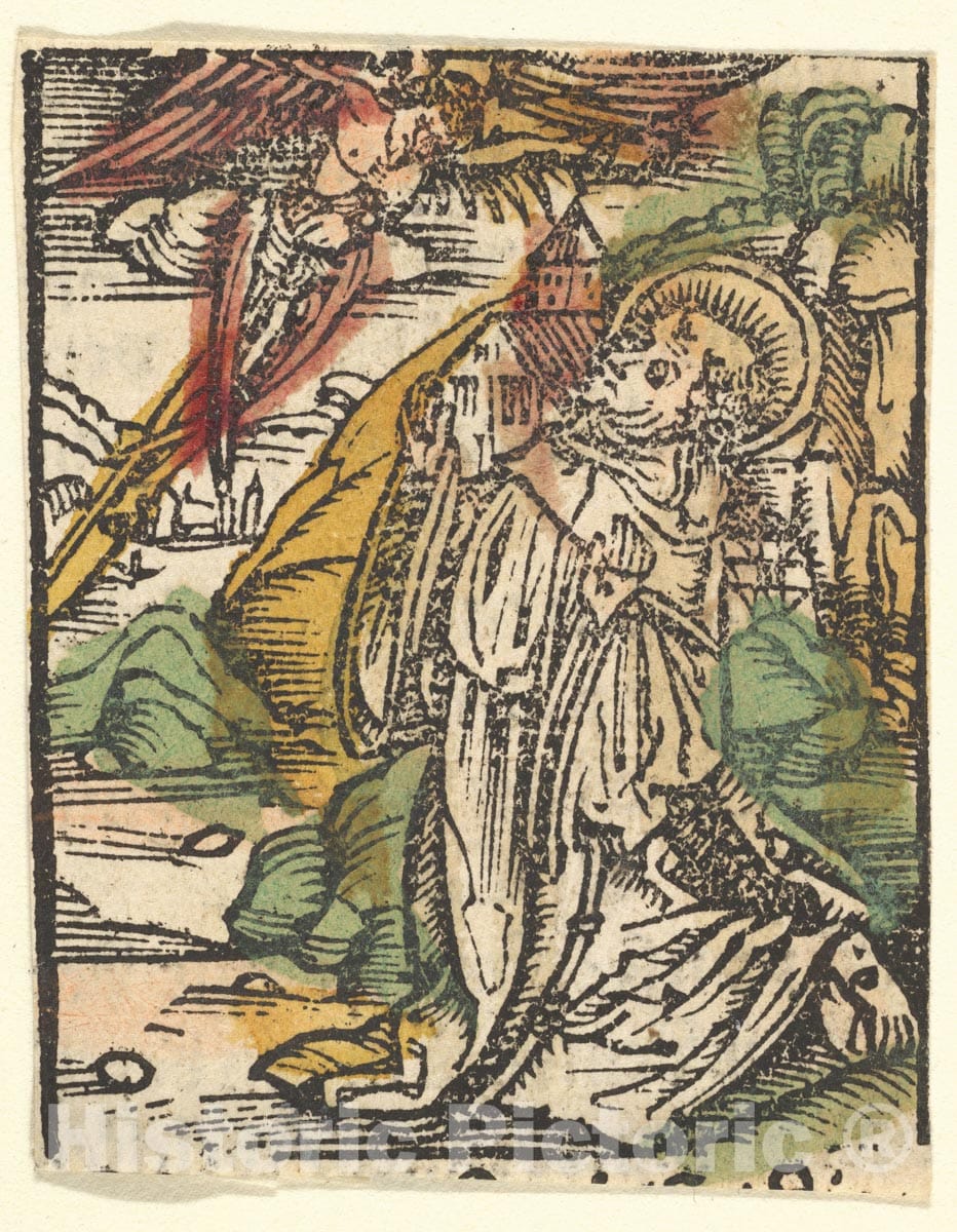 Art Print : Hans Baldung (Called Hans Baldung Grien) - St. Francis (Copy) : Vintage Wall Art