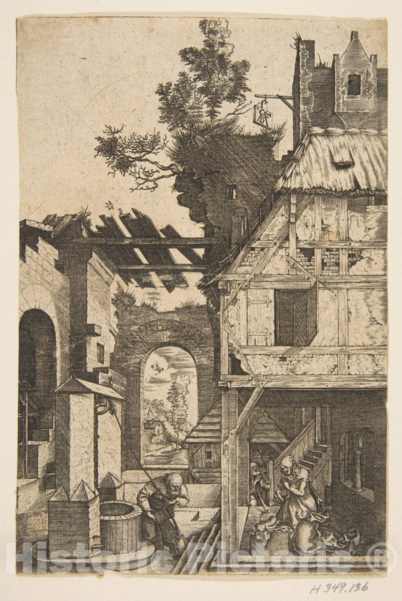 Art Print : Albrecht Dürer - The Nativity (Reverse Copy) : Vintage Wall Art