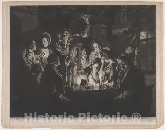 Art Print : Valentine Green - A Philosopher Shewing an Experiment on The Air Pump : Vintage Wall Art