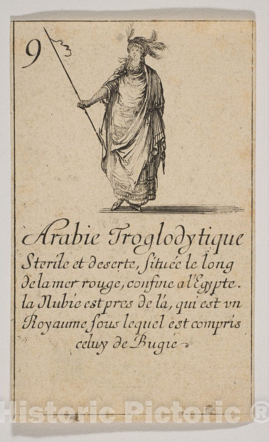 Art Print : Etched by Stefano Della Bella - Arabie Troglodytique : Vintage Wall Art