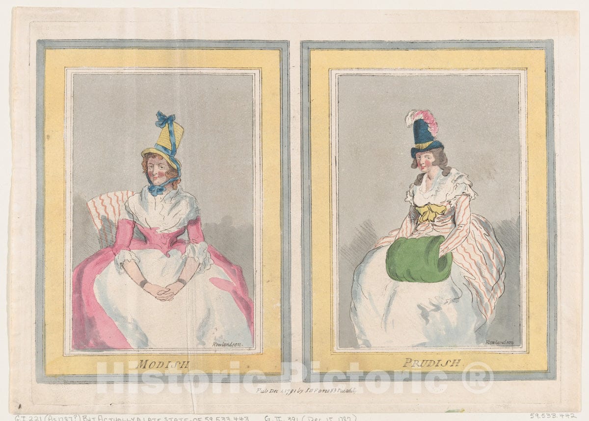 Art Print : Thomas Rowlandson - Modish and Prudish 2 : Vintage Wall Art