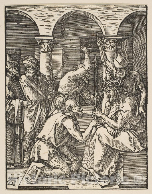 Art Print : Albrecht Dürer - Christ Crowned with Thorns, from The Small Passion 1 : Vintage Wall Art