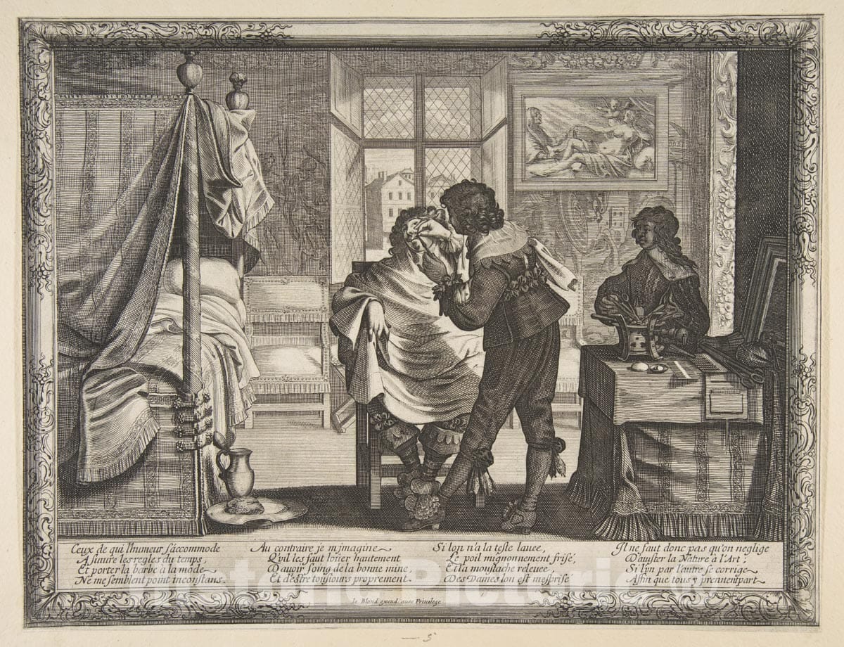 Art Print : Abraham Bosse - The Barber (le Barbier) : Vintage Wall Art