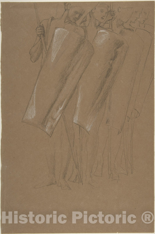 Art Print : Sir Edward Burne-Jones - Armed Men : Vintage Wall Art